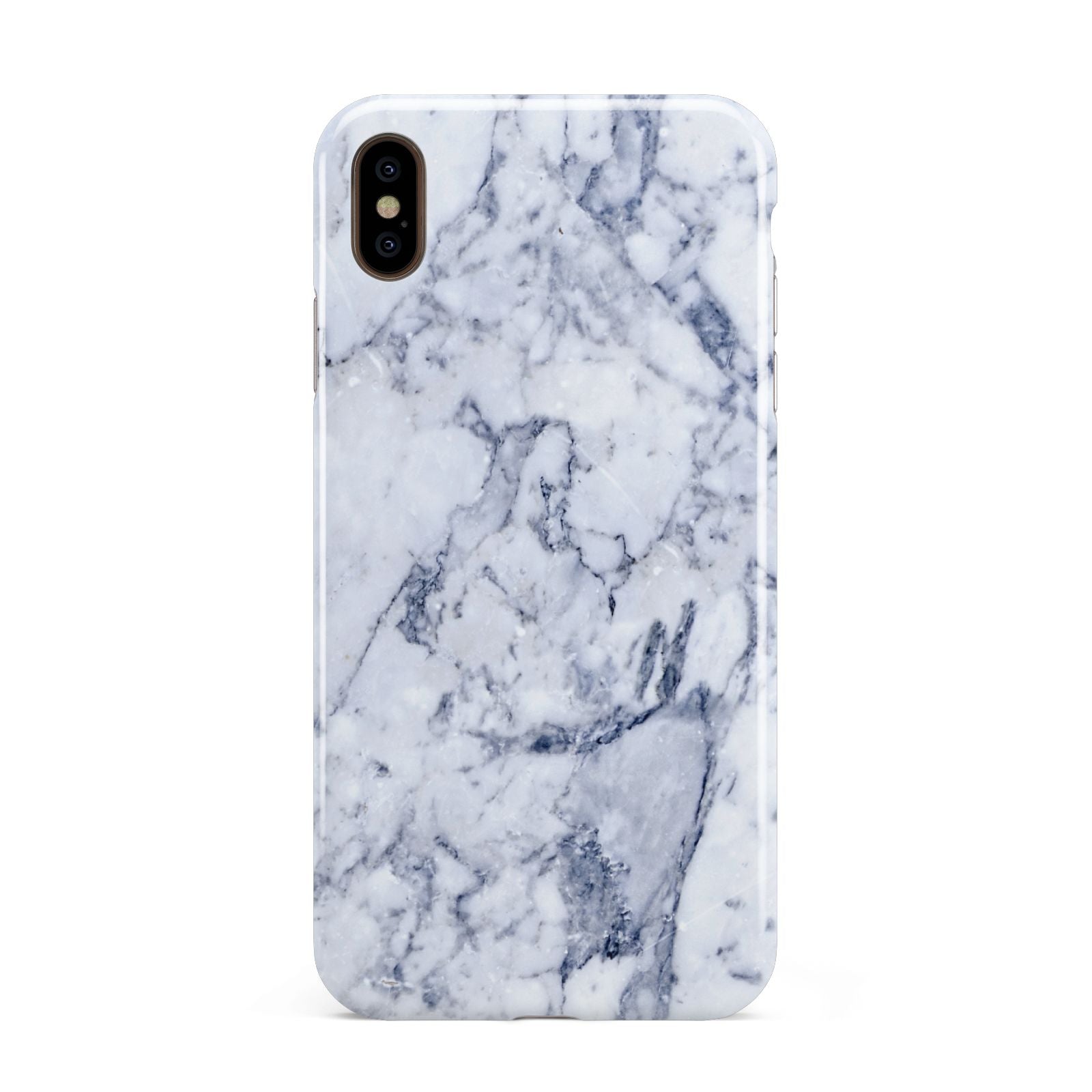 Faux Marble Blue Grey White Apple iPhone Xs Max 3D Tough Case