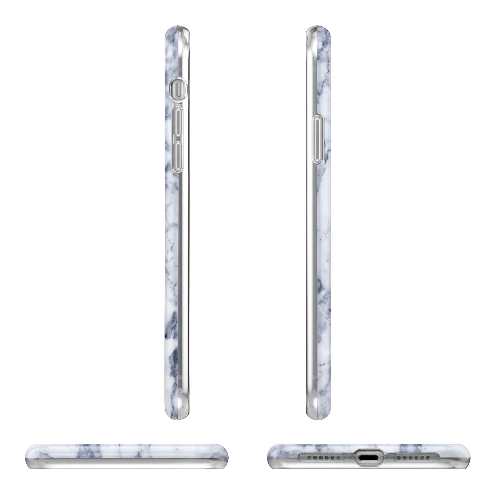 Faux Marble Blue Grey White iPhone 11 Pro 3D Tough Case Angle Images