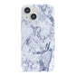 Faux Marble Blue Grey White iPhone 13 Mini Full Wrap 3D Snap Case