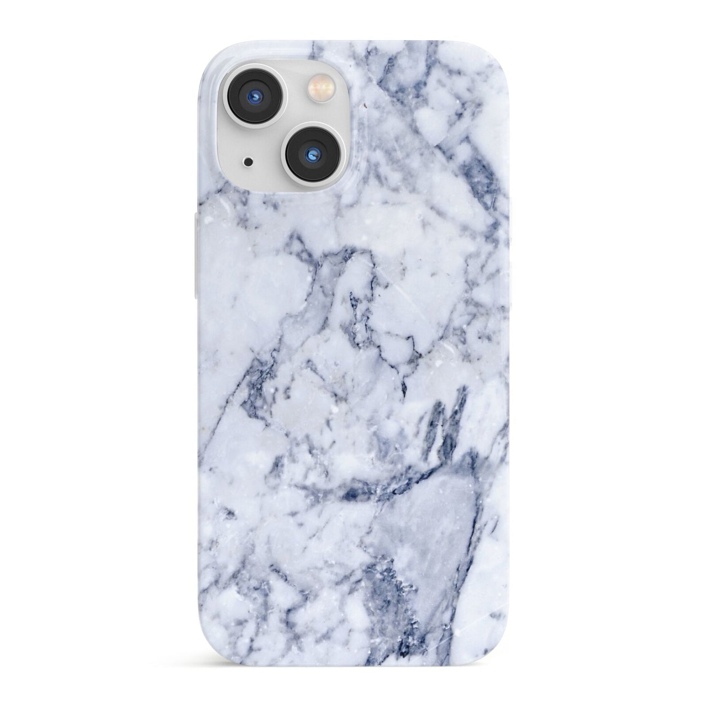 Faux Marble Blue Grey White iPhone 13 Mini Full Wrap 3D Snap Case