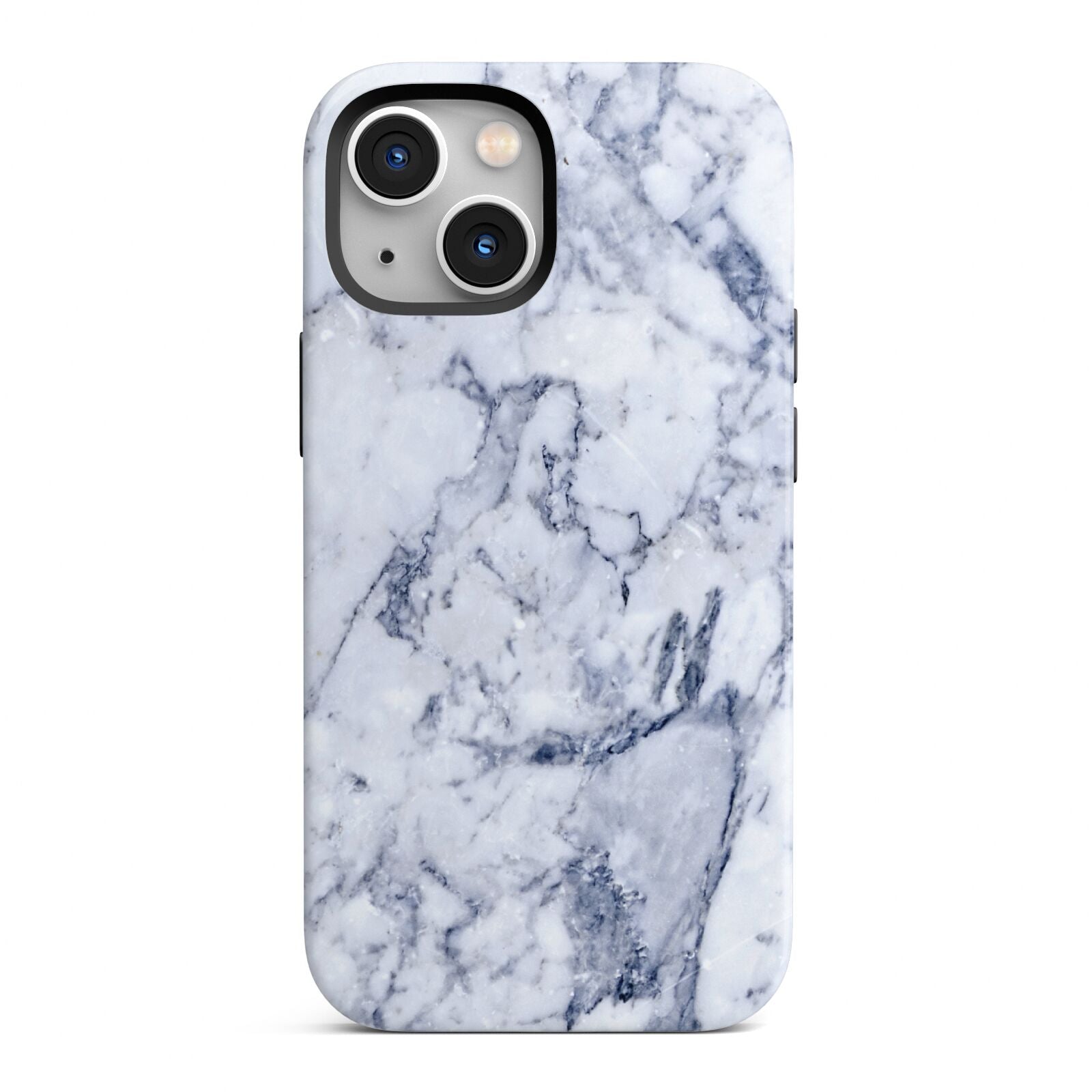 Faux Marble Blue Grey White iPhone 13 Mini Full Wrap 3D Tough Case