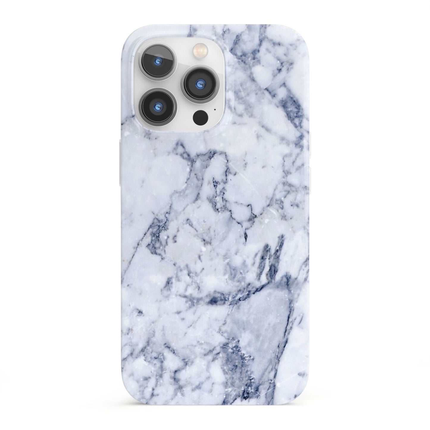 Faux Marble Blue Grey White iPhone 13 Pro Full Wrap 3D Snap Case