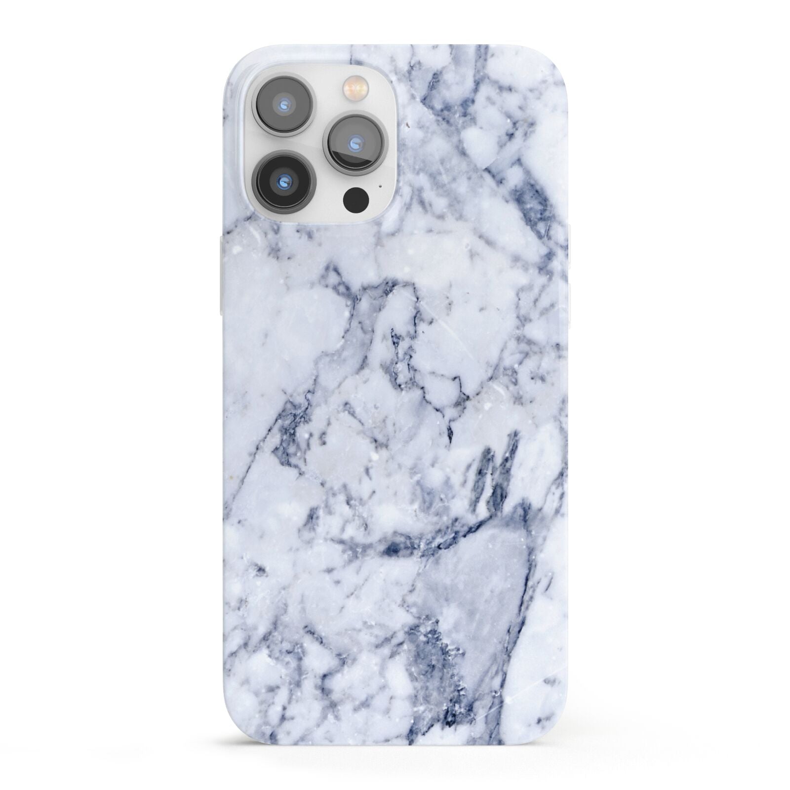 Faux Marble Blue Grey White iPhone 13 Pro Max Full Wrap 3D Snap Case