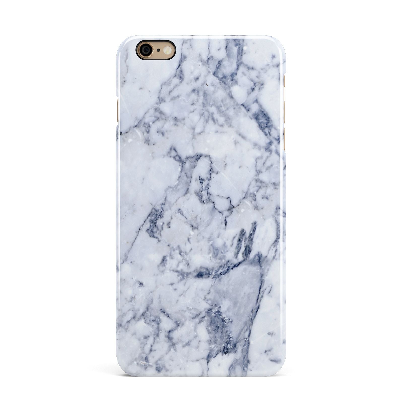 Faux Marble Blue Grey White iPhone 6 Plus 3D Snap Case on Gold Phone