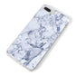 Faux Marble Blue Grey White iPhone 8 Plus Bumper Case on Silver iPhone Alternative Image