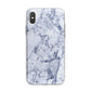 Faux Marble Blue Grey White iPhone X Bumper Case on Silver iPhone Alternative Image 1