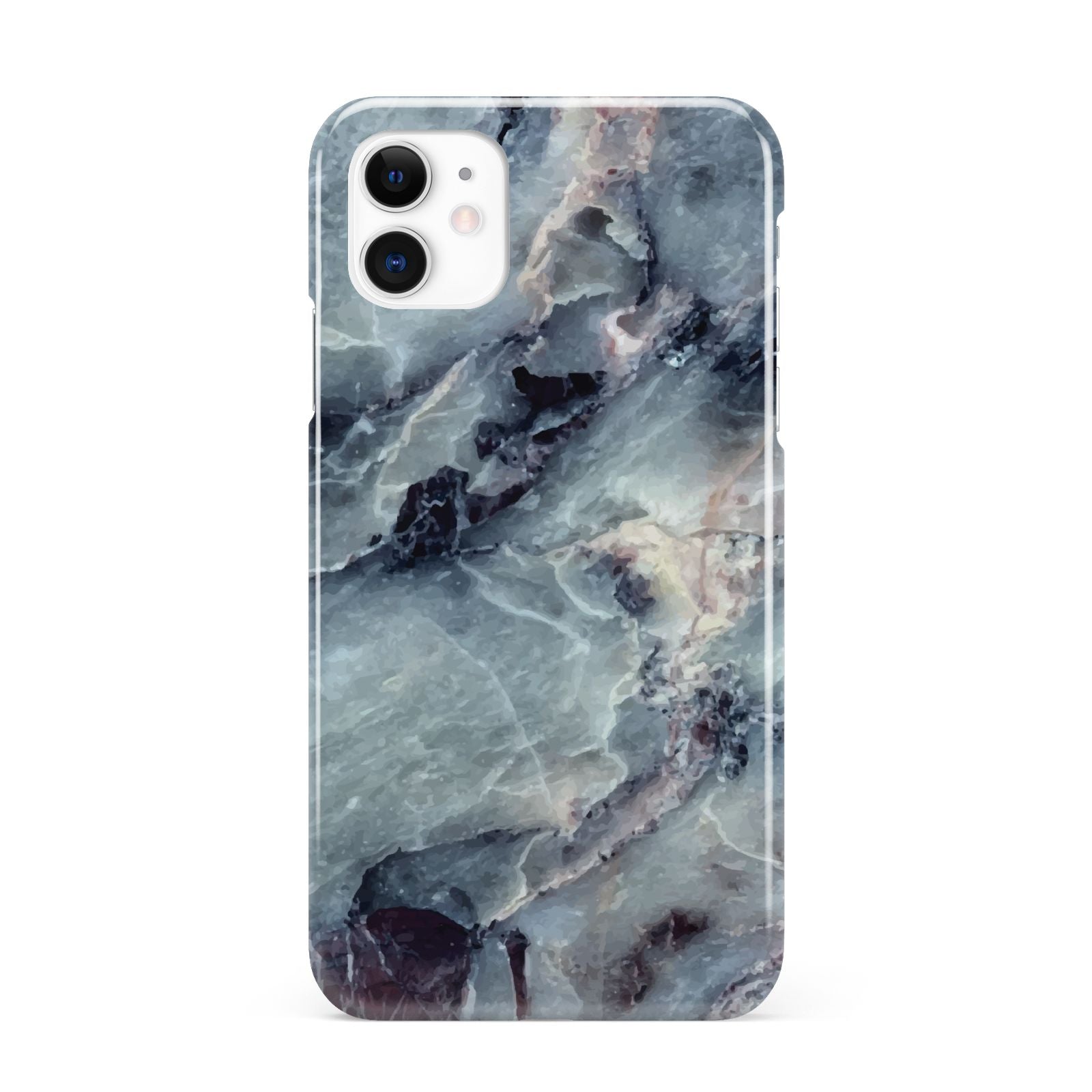 Faux Marble Blue Grey iPhone 11 3D Snap Case
