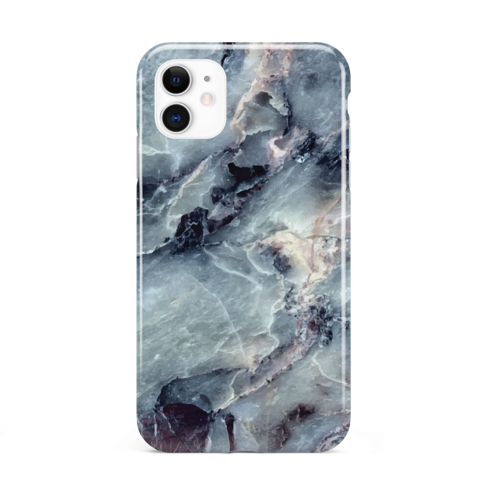 Faux Marble Blue Grey iPhone 11 3D Tough Case
