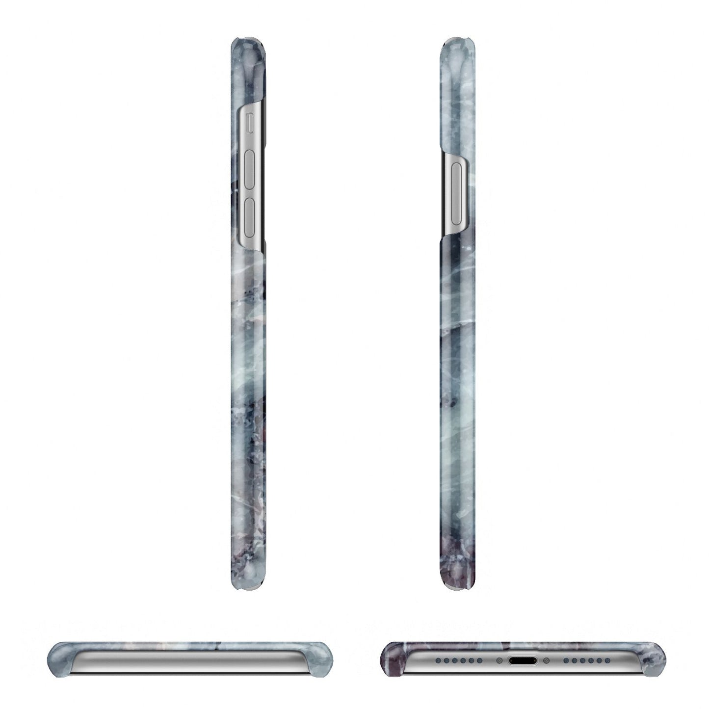 Faux Marble Blue Grey iPhone 11 Pro 3D Snap Case Angle Images