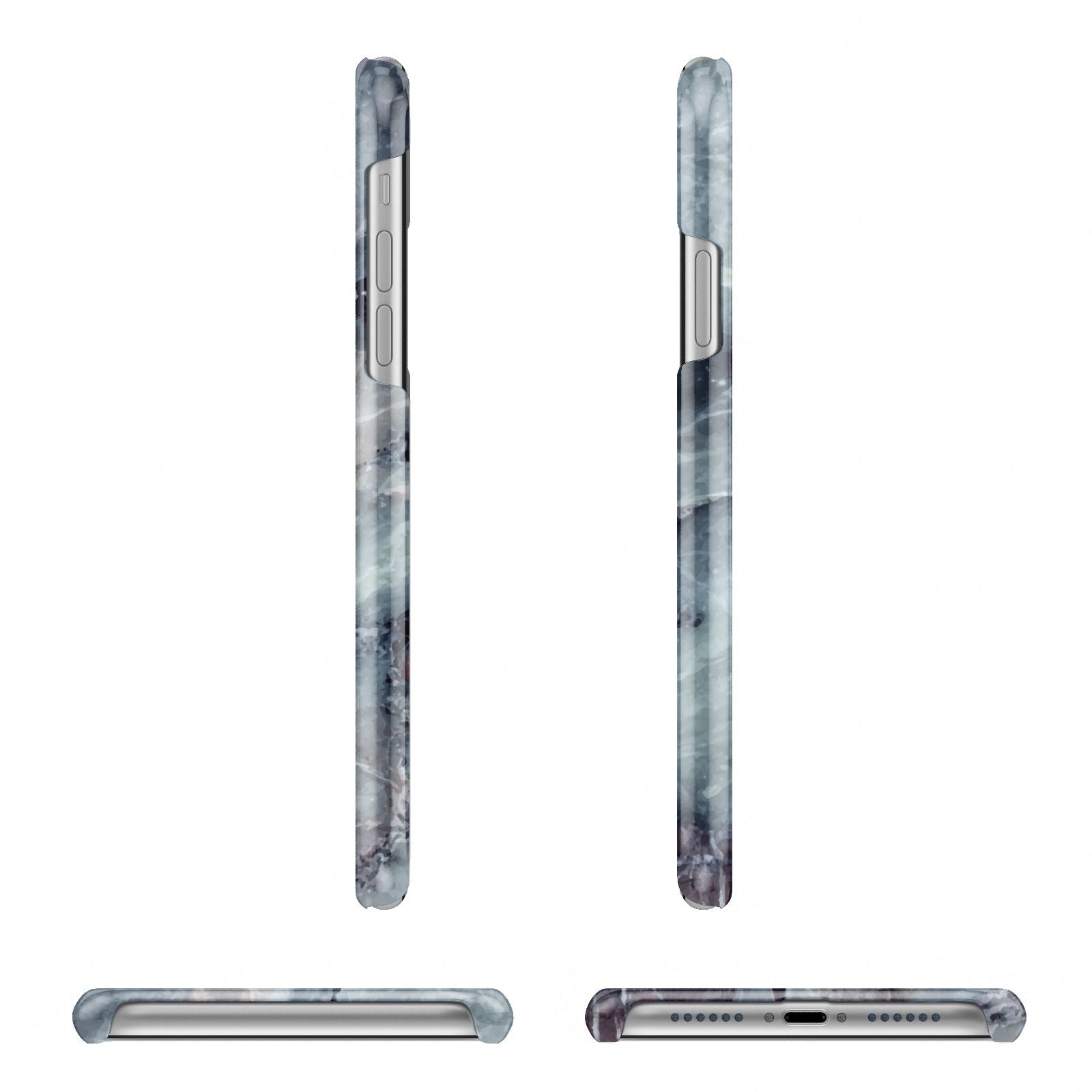 Faux Marble Blue Grey iPhone 11 Pro 3D Snap Case Angle Images