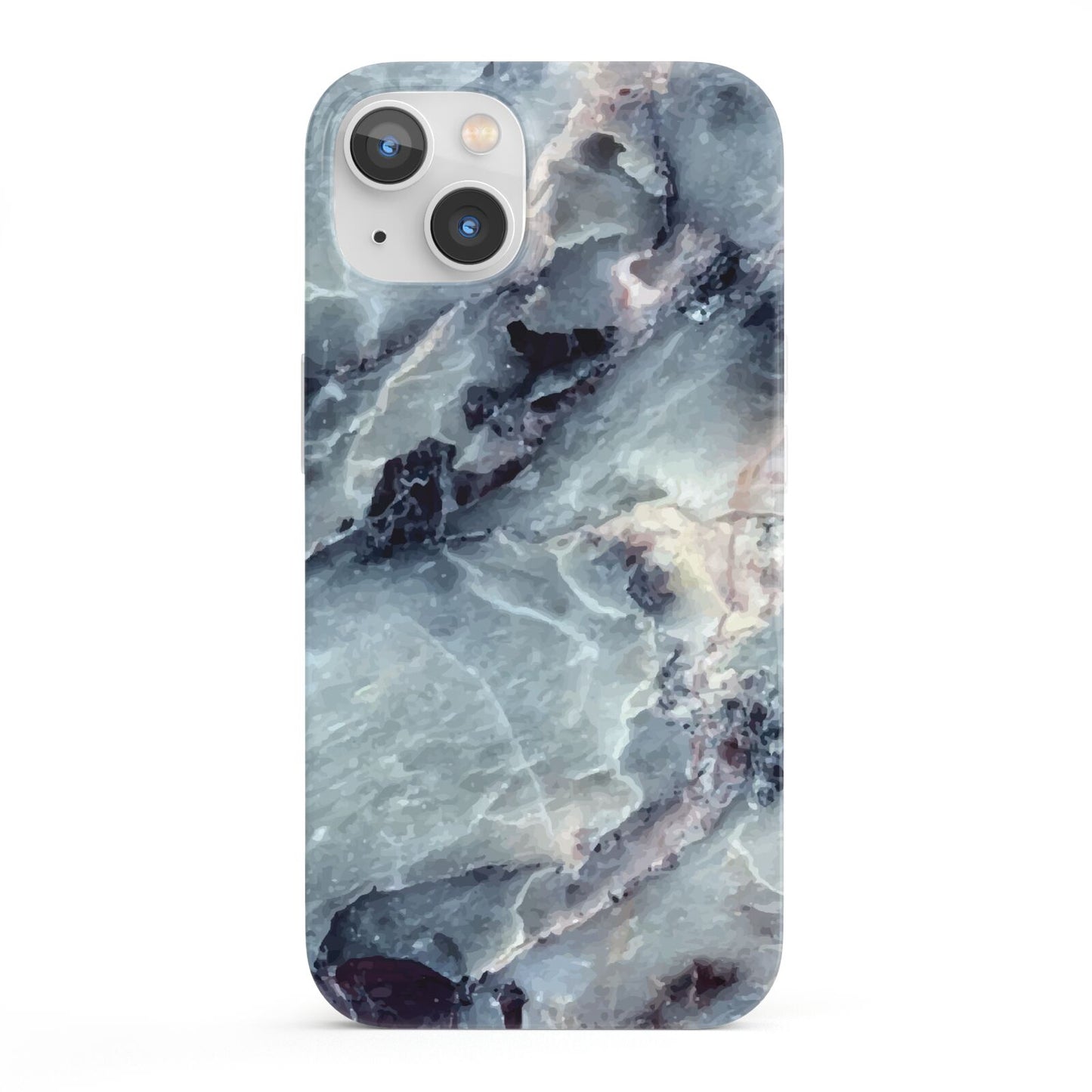 Faux Marble Blue Grey iPhone 13 Full Wrap 3D Snap Case