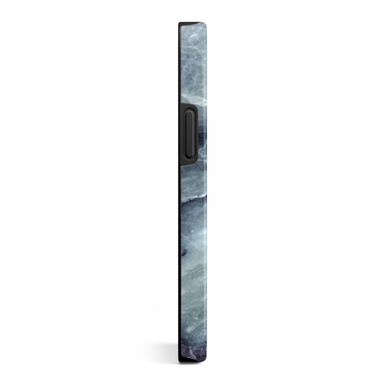 Faux Marble Blue Grey iPhone 13 Mini Side Image 3D Tough Case