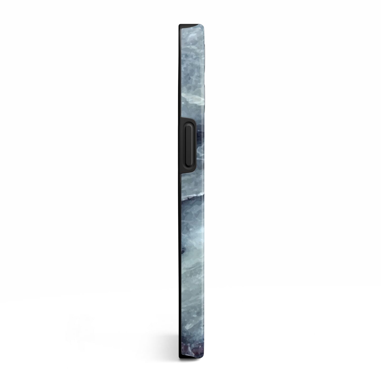 Faux Marble Blue Grey iPhone 13 Pro Side Image 3D Tough Case