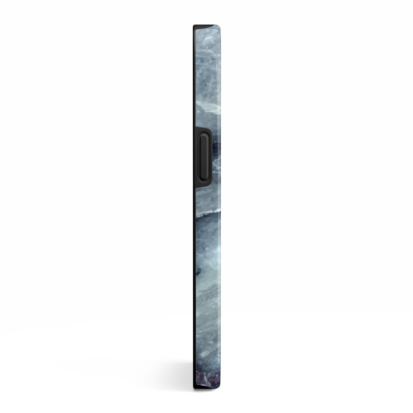Faux Marble Blue Grey iPhone 13 Side Image 3D Tough Case