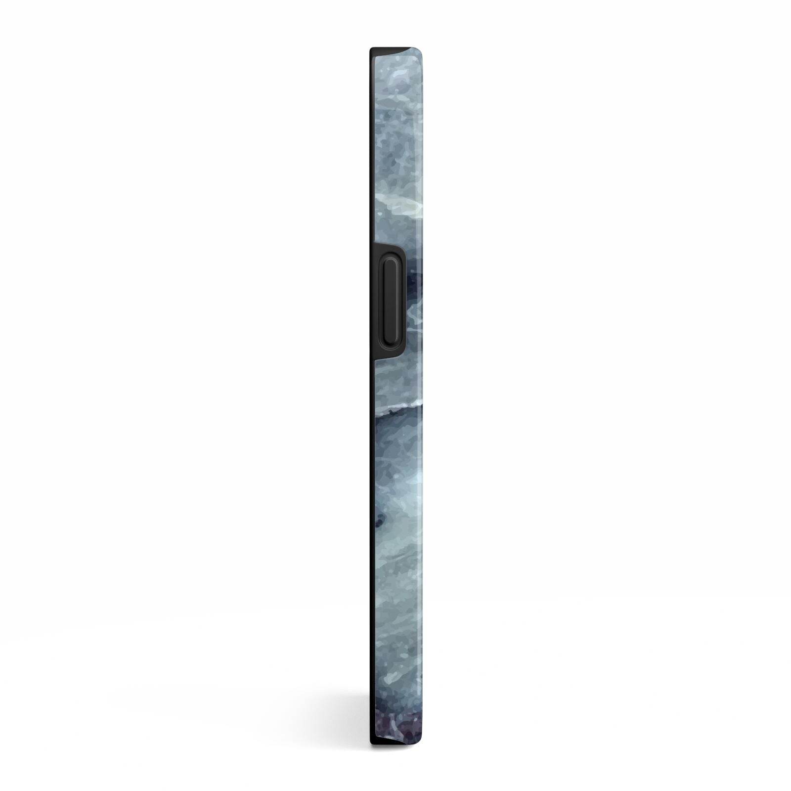 Faux Marble Blue Grey iPhone 13 Side Image 3D Tough Case