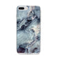Faux Marble Blue Grey iPhone 8 Plus Bumper Case on Silver iPhone