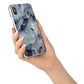 Faux Marble Blue Grey iPhone X Bumper Case on Silver iPhone Alternative Image 2