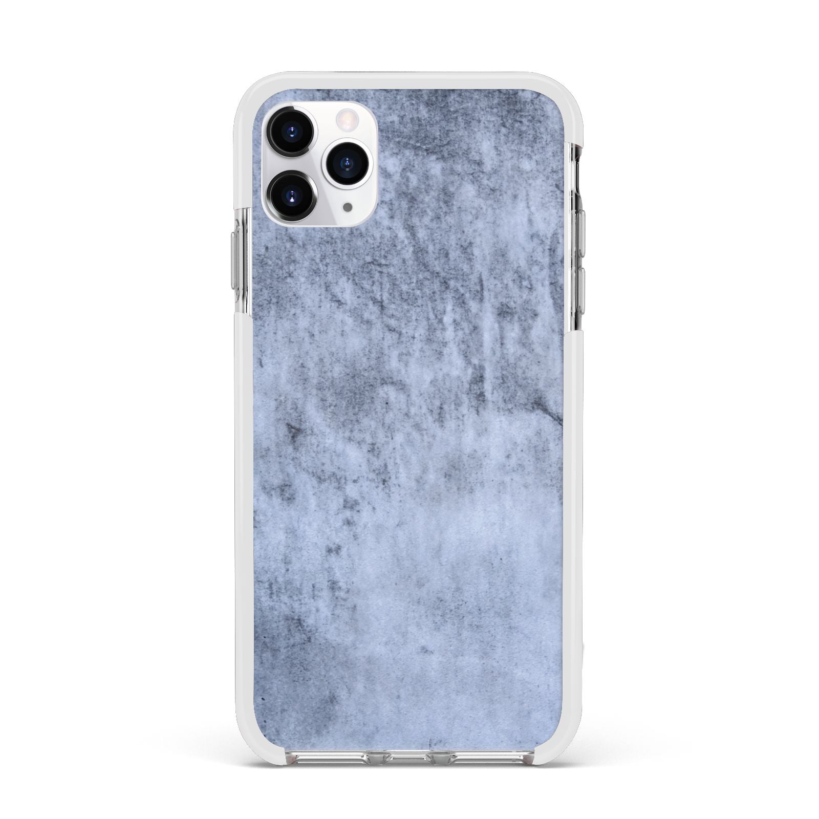 Faux Marble Dark Grey Apple iPhone 11 Pro Max in Silver with White Impact Case