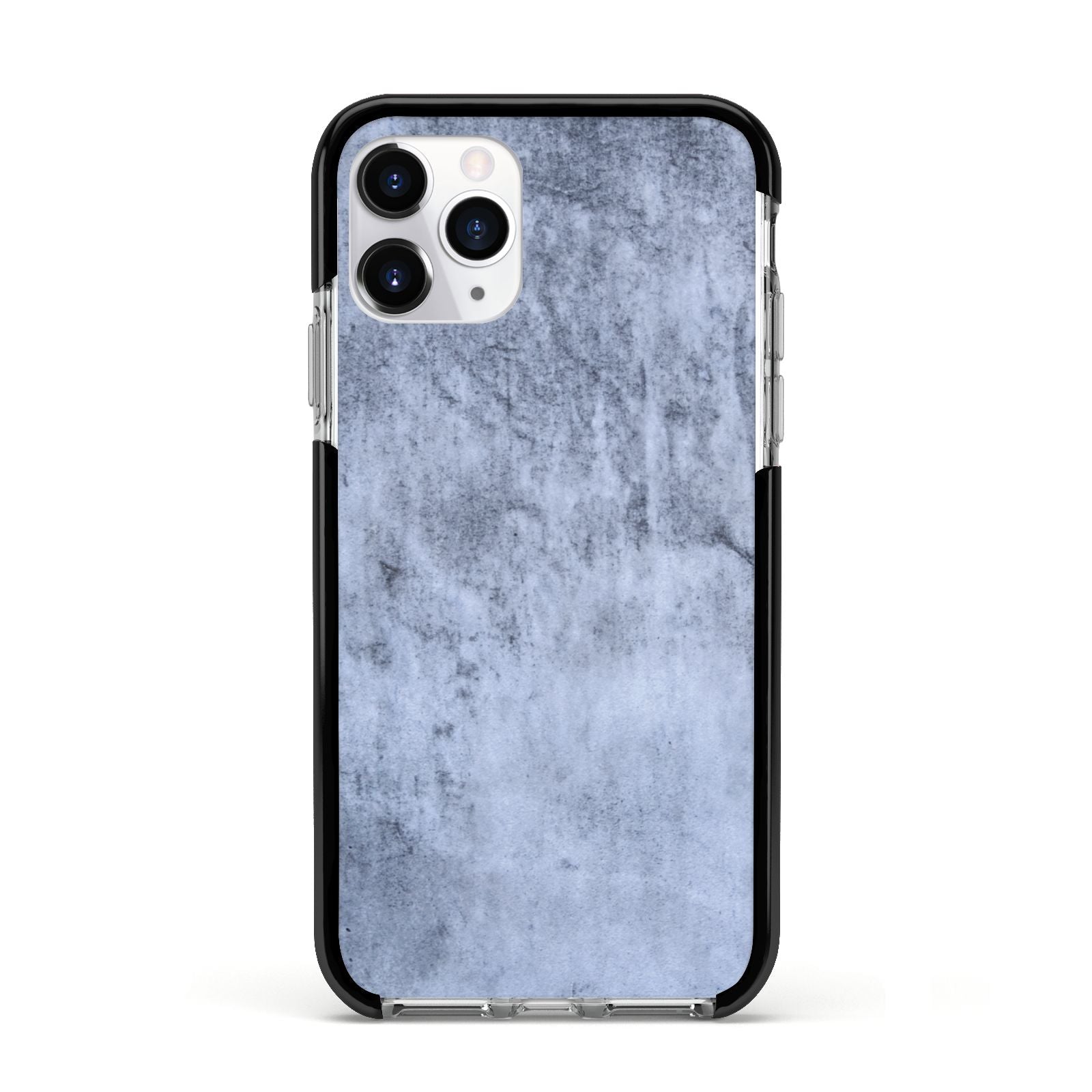 Faux Marble Dark Grey Apple iPhone 11 Pro in Silver with Black Impact Case