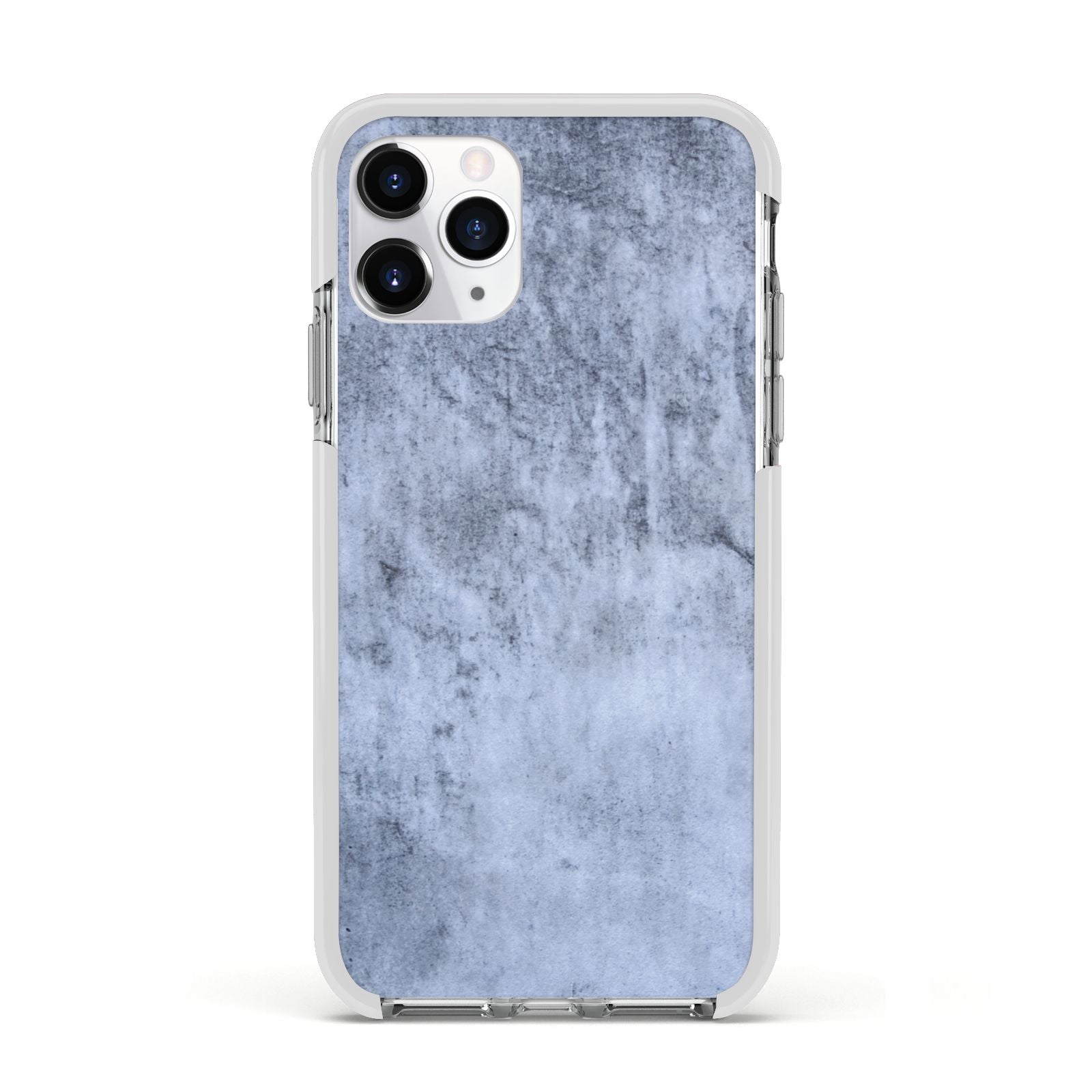 Faux Marble Dark Grey Apple iPhone 11 Pro in Silver with White Impact Case