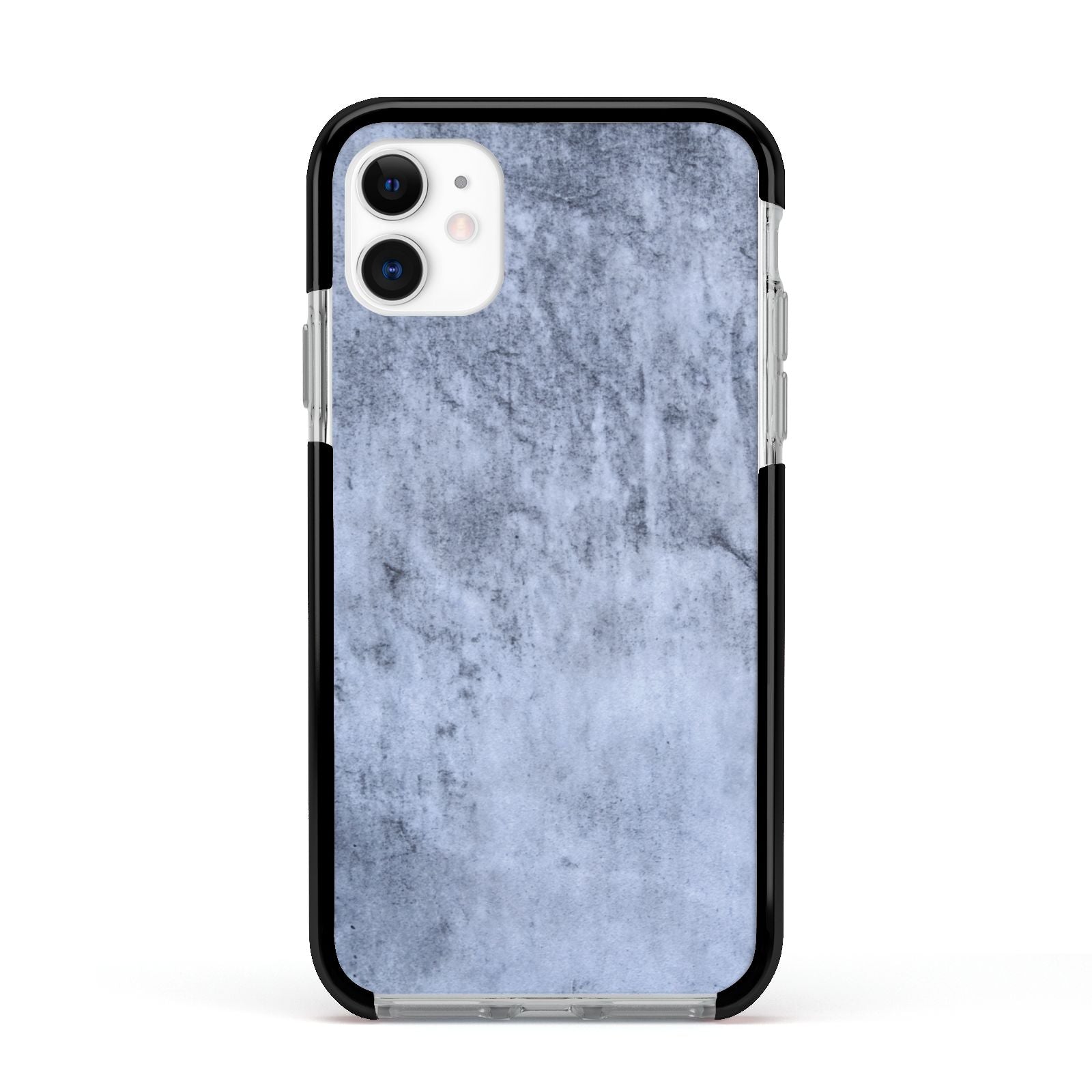 Faux Marble Dark Grey Apple iPhone 11 in White with Black Impact Case