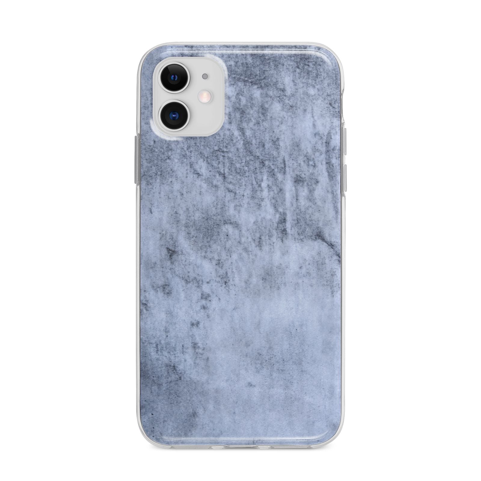 Faux Marble Dark Grey Apple iPhone 11 in White with Bumper Case