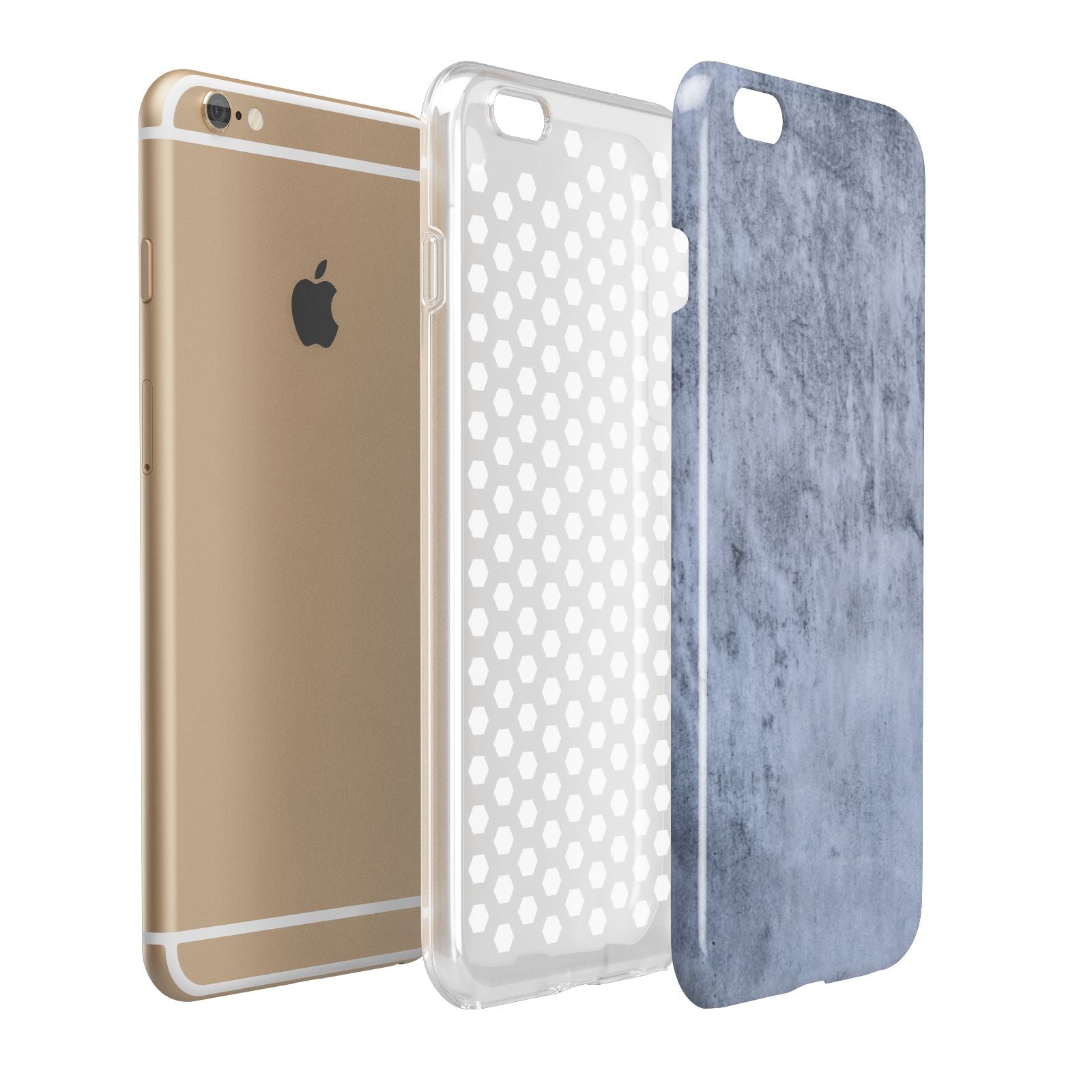 Faux Marble Dark Grey Apple iPhone 6 Plus 3D Tough Case