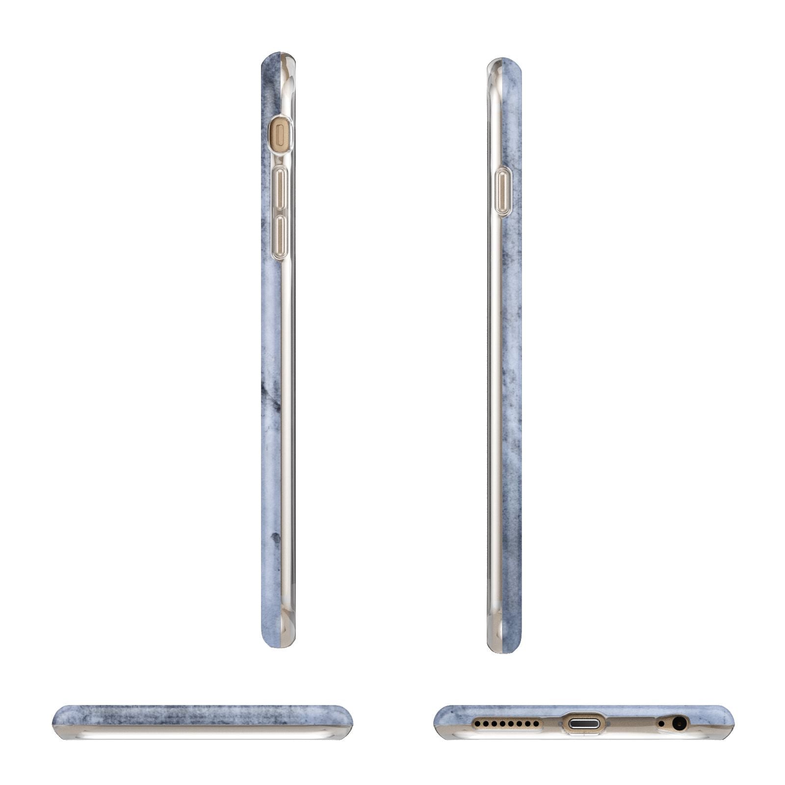 Faux Marble Dark Grey Apple iPhone 6 Plus 3D Wrap Tough Case Alternative Image Angles