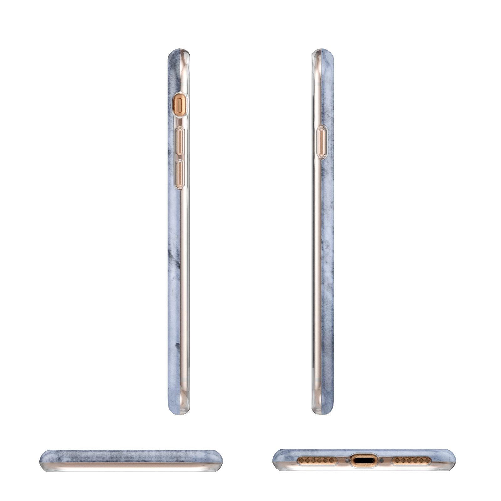 Faux Marble Dark Grey Apple iPhone 7 8 3D Wrap Tough Case Alternative Image Angles