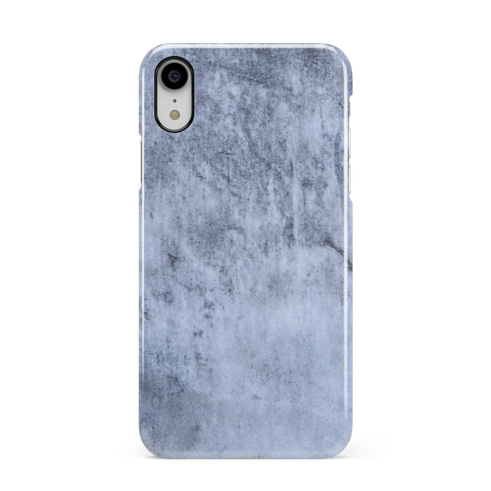 Faux Marble Dark Grey Apple iPhone XR White 3D Snap Case