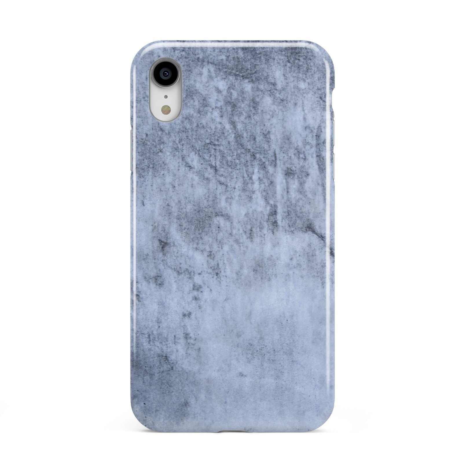 Faux Marble Dark Grey Apple iPhone XR White 3D Tough Case