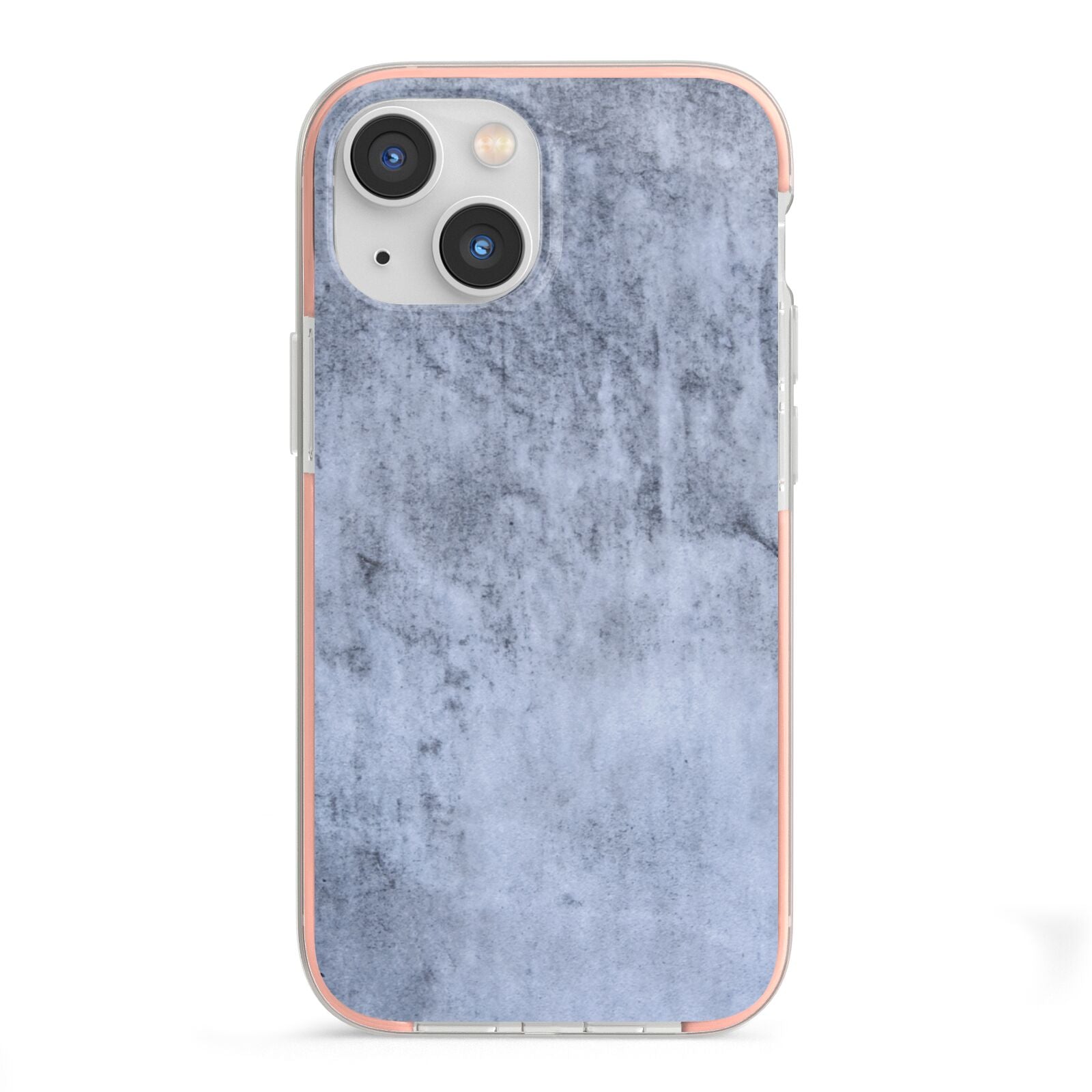 Faux Marble Dark Grey iPhone 13 Mini TPU Impact Case with Pink Edges