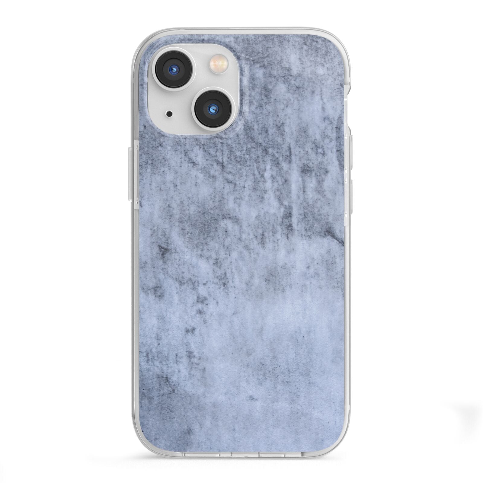 Faux Marble Dark Grey iPhone 13 Mini TPU Impact Case with White Edges