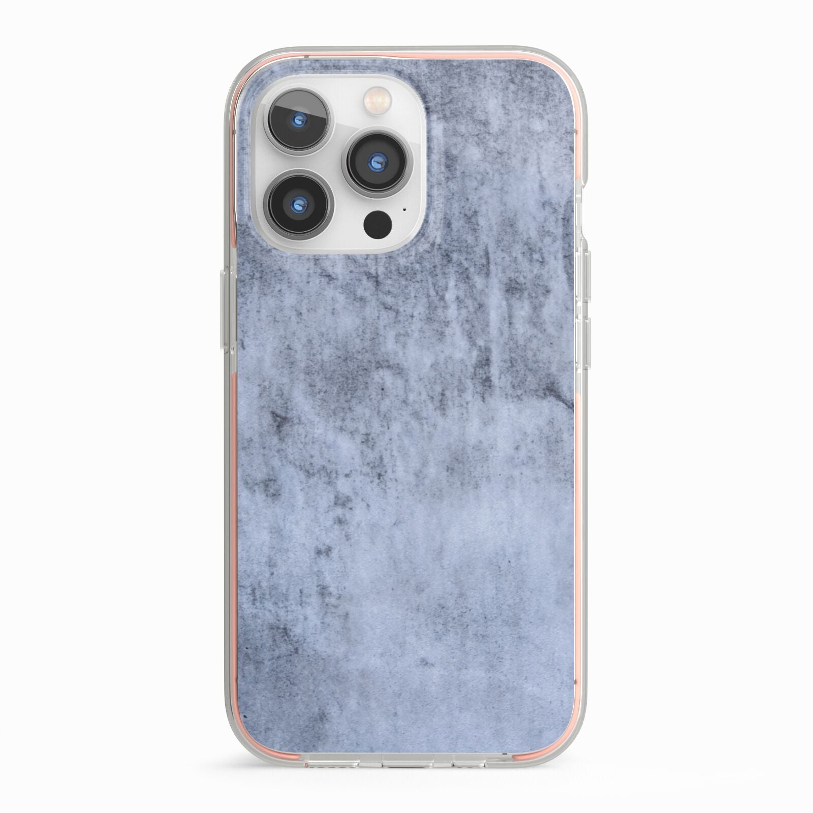 Faux Marble Dark Grey iPhone 13 Pro TPU Impact Case with Pink Edges