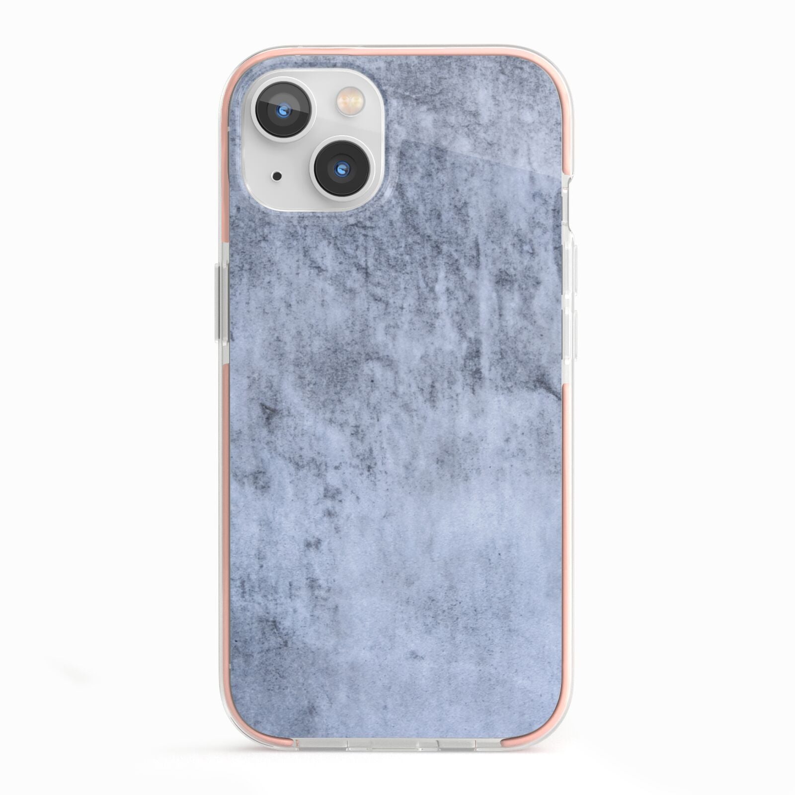 Faux Marble Dark Grey iPhone 13 TPU Impact Case with Pink Edges