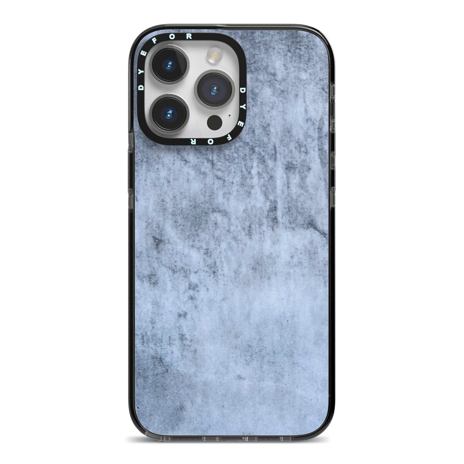 Faux Marble Dark Grey iPhone 14 Pro Max Black Impact Case on Silver phone