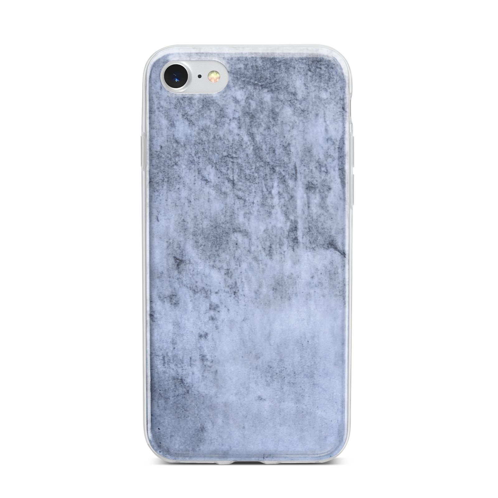 Faux Marble Dark Grey iPhone 7 Bumper Case on Silver iPhone