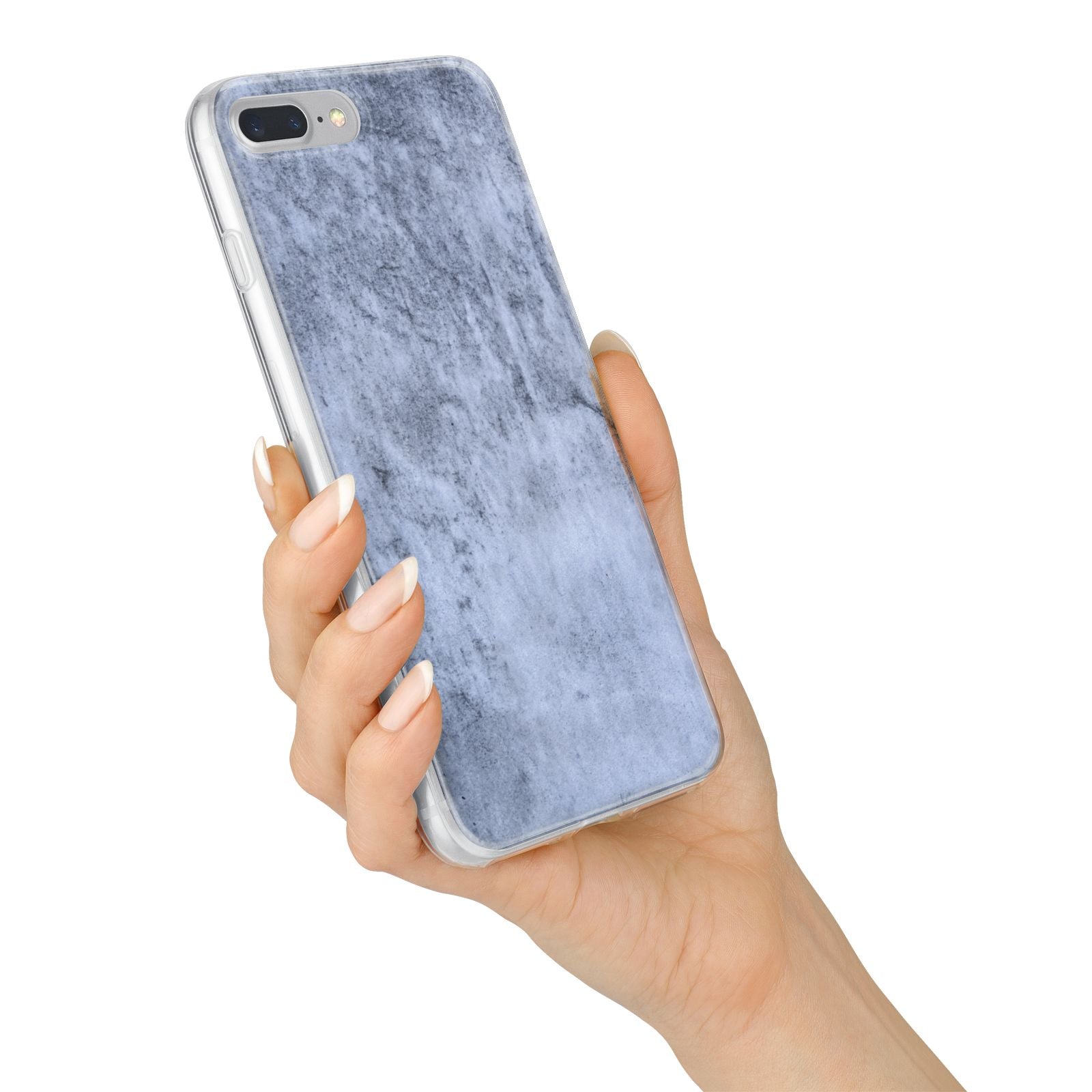 Faux Marble Dark Grey iPhone 7 Plus Bumper Case on Silver iPhone Alternative Image