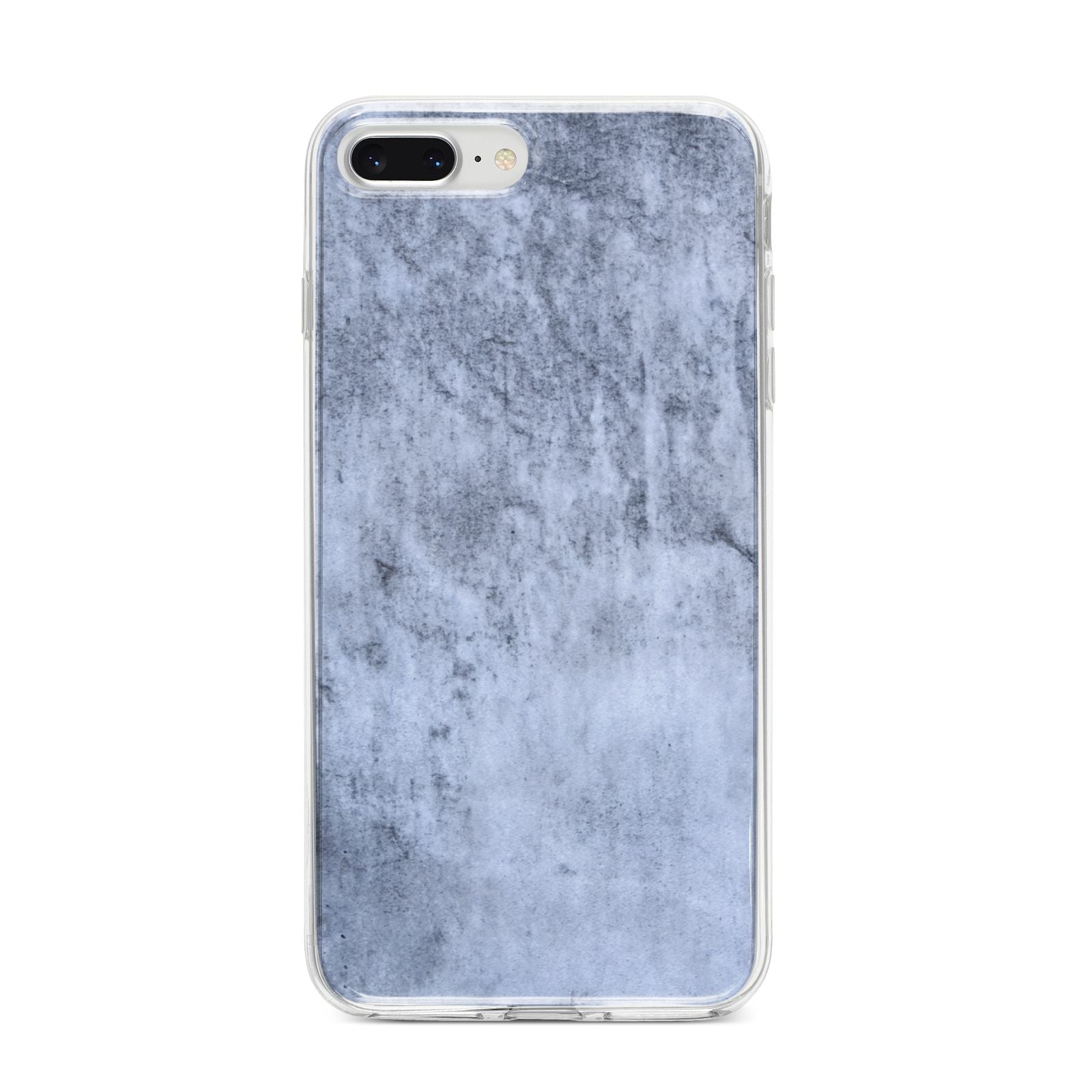 Faux Marble Dark Grey iPhone 8 Plus Bumper Case on Silver iPhone