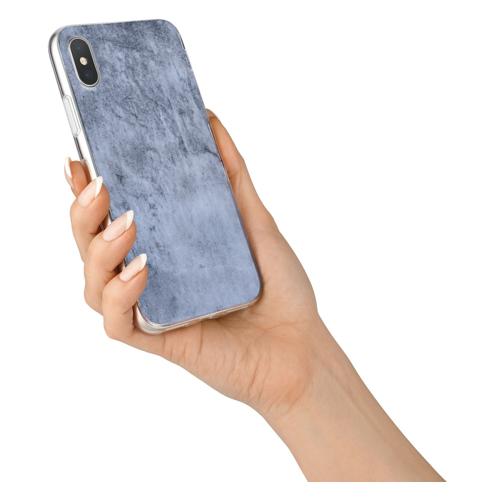 Faux Marble Dark Grey iPhone X Bumper Case on Silver iPhone Alternative Image 2