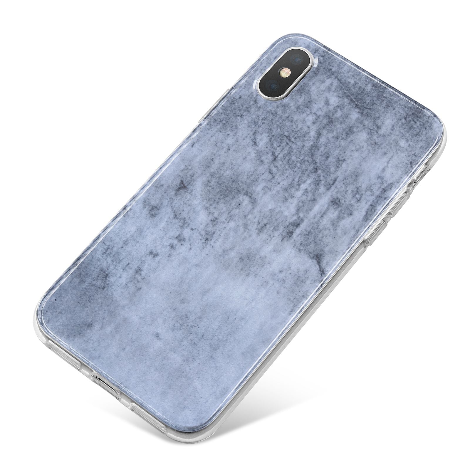 Faux Marble Dark Grey iPhone X Bumper Case on Silver iPhone