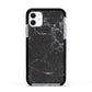 Faux Marble Effect Black Apple iPhone 11 in White with Black Impact Case