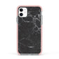Faux Marble Effect Black Apple iPhone 11 in White with Pink Impact Case