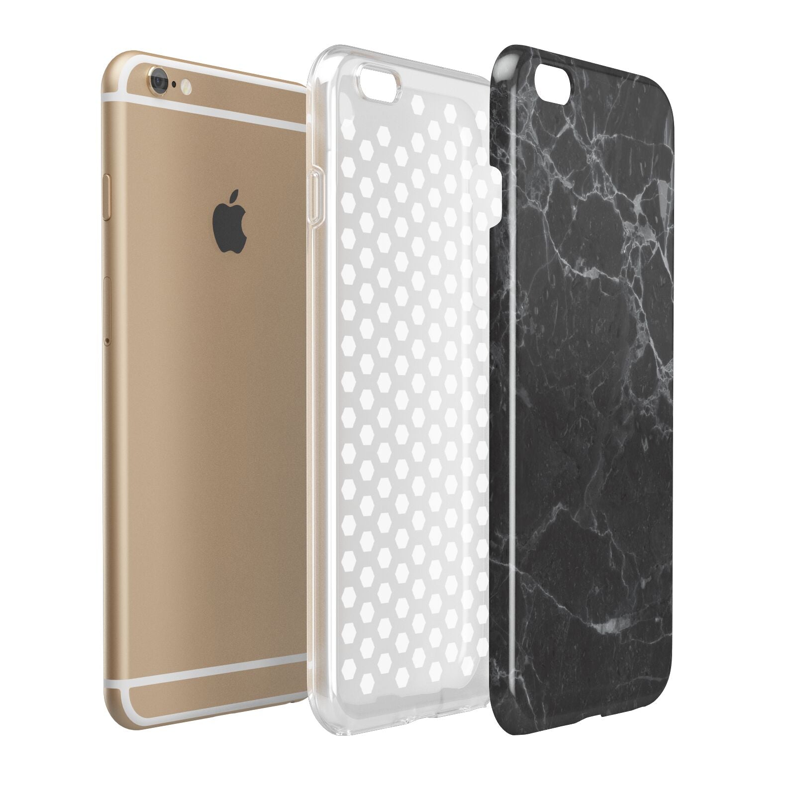 Faux Marble Effect Black Apple iPhone 6 Plus 3D Tough Case Expand Detail Image