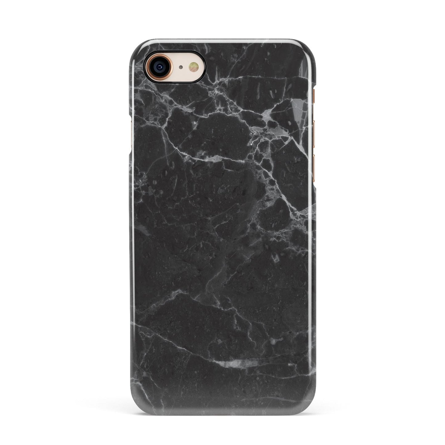 Faux Marble Effect Black Apple iPhone 7 8 3D Snap Case
