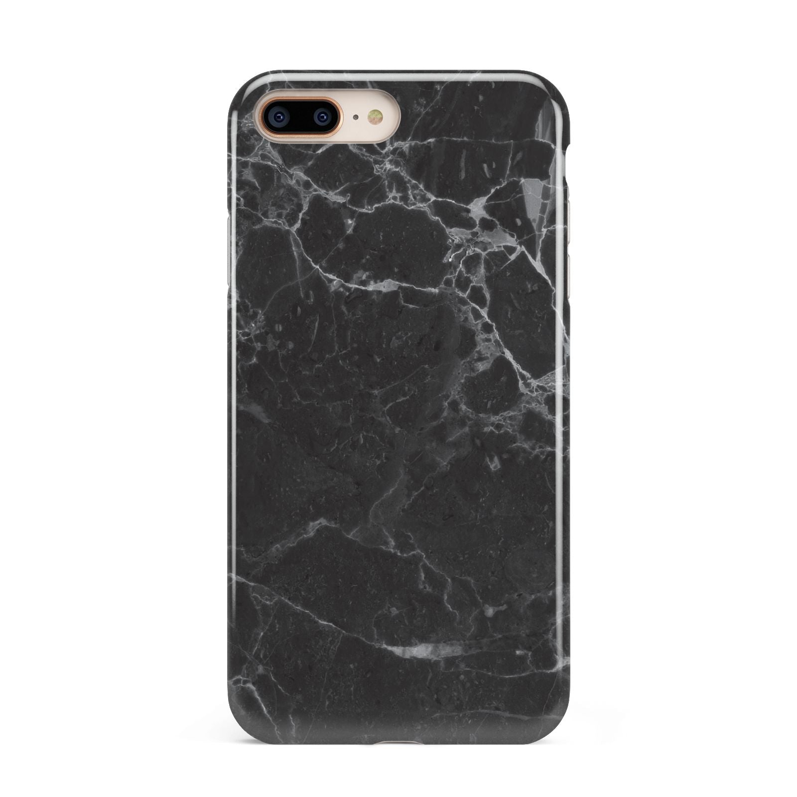 Faux Marble Effect Black Apple iPhone 7 8 Plus 3D Tough Case