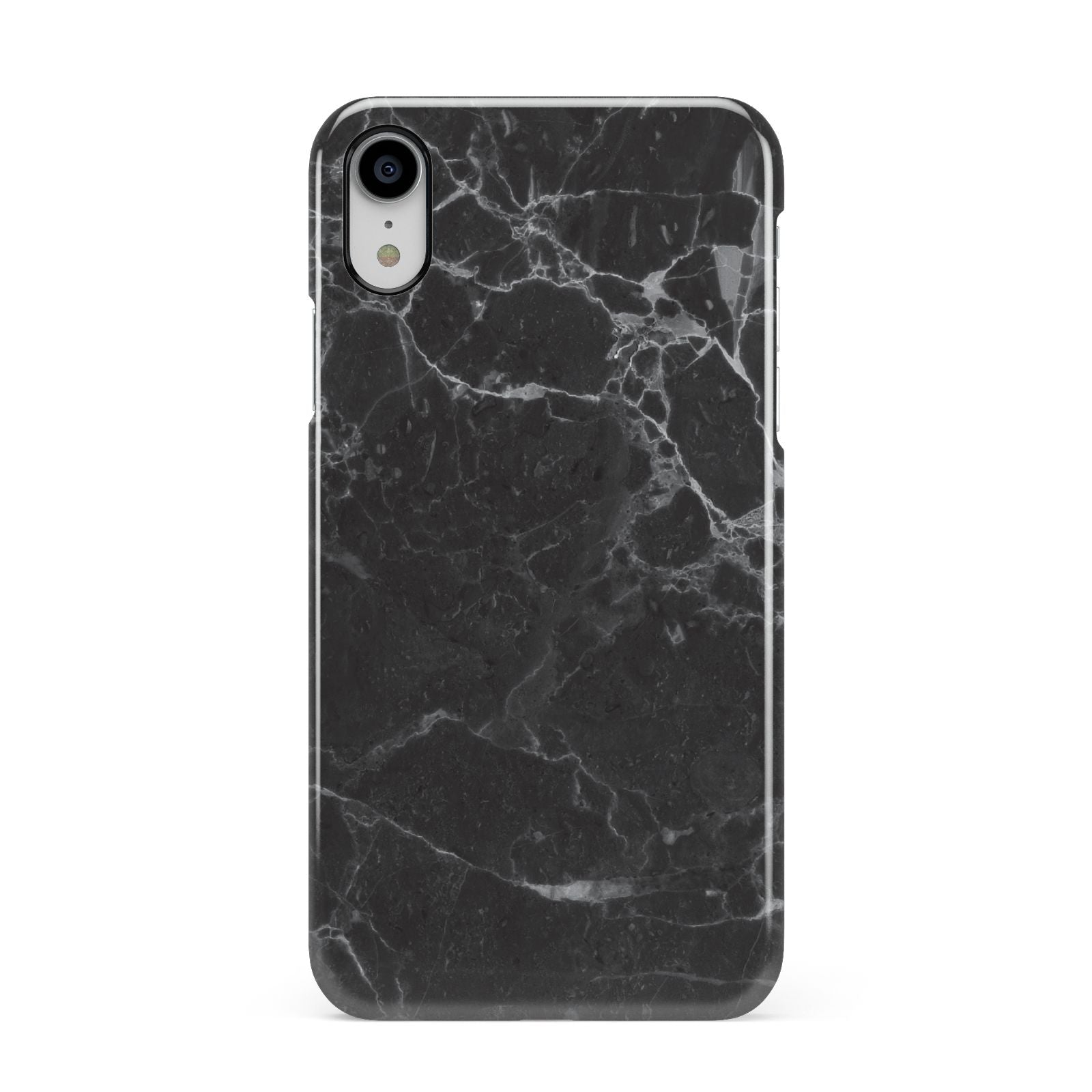 Faux Marble Effect Black Apple iPhone XR White 3D Snap Case