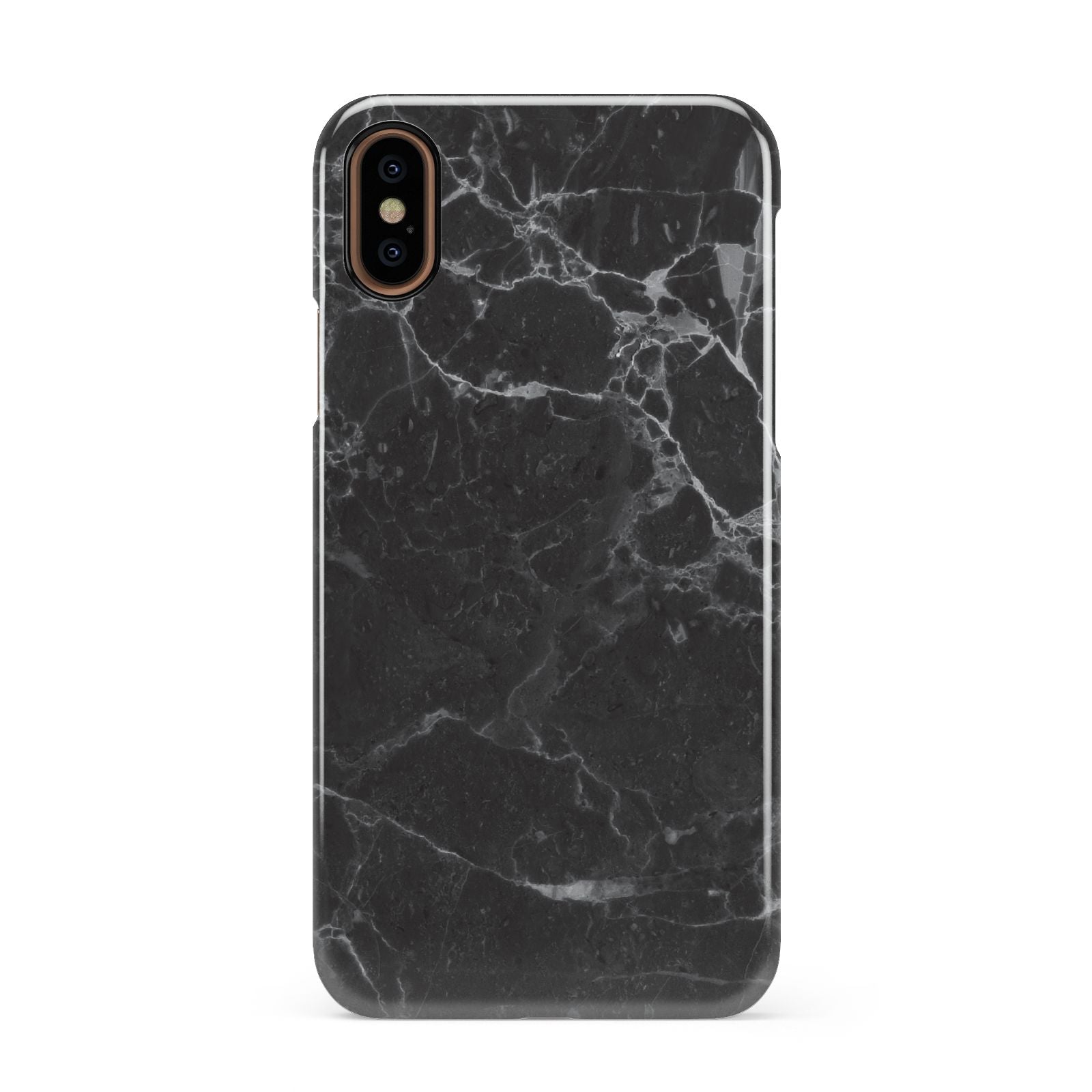 Faux Marble Effect Black Apple iPhone XS 3D Snap Case