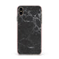 Faux Marble Effect Black Apple iPhone Xs Max Impact Case Pink Edge on Gold Phone