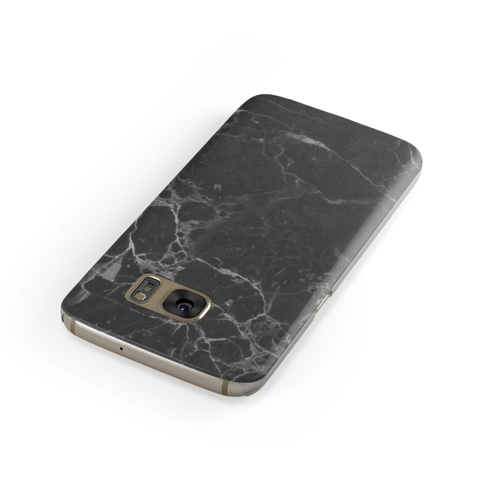 Faux Marble Effect Black Samsung Galaxy Case Front Close Up